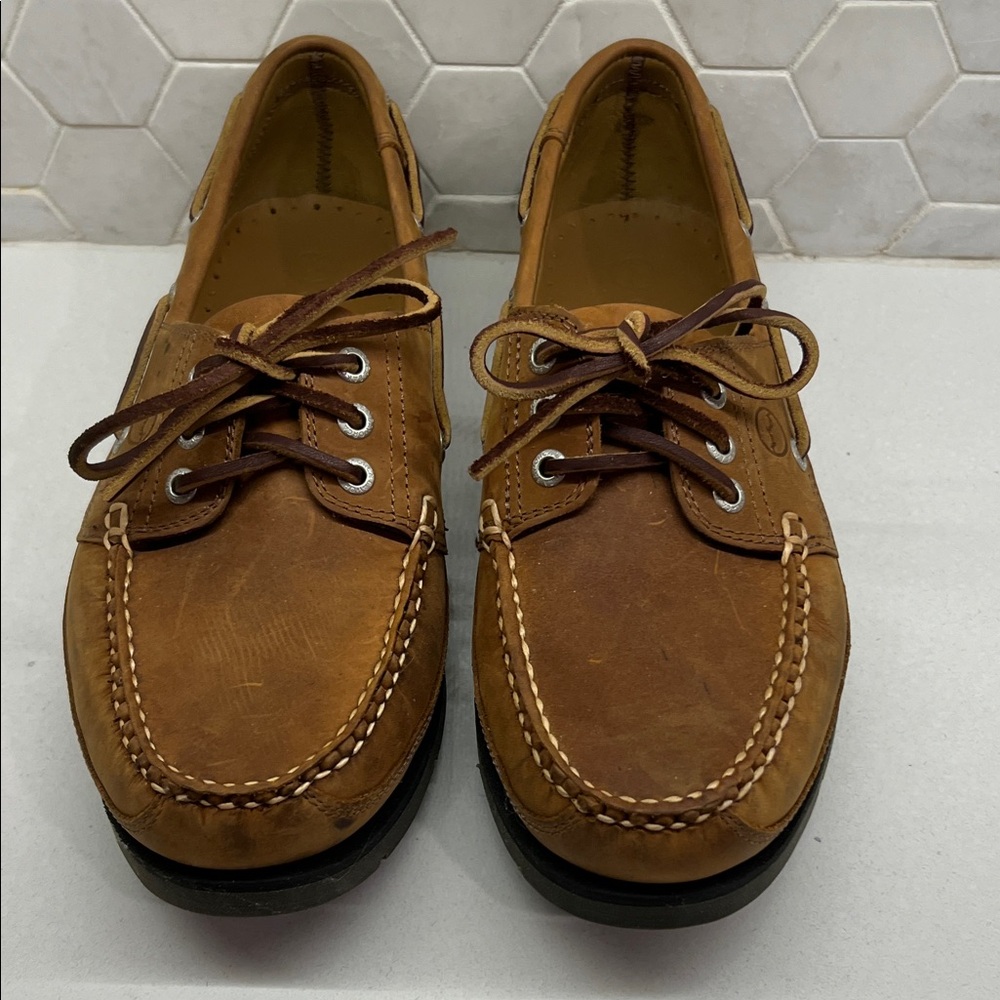 Men’s Orca Bay Cherokee Deck Shoes, brown leather, hand stitched EU 39 US 10